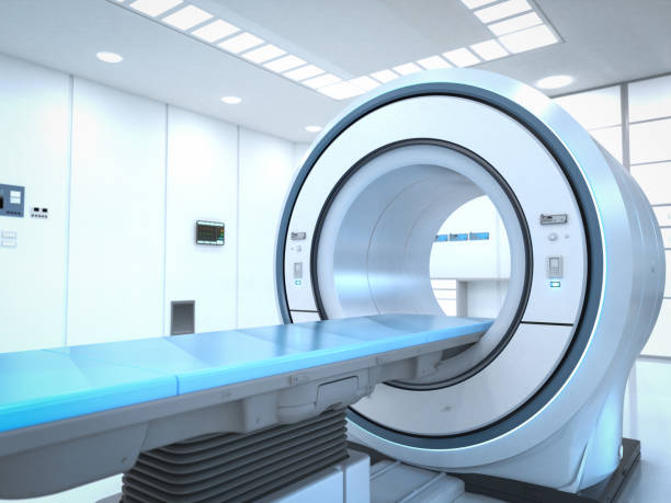 3d rendering mri scan machine or magnetic resonance imaging scan device